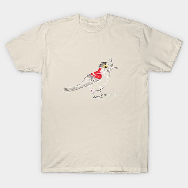 Crested Bird (centered) T-Shirt by becksbespokebrooklyn